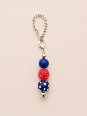 Star Bead Tumbler Charm - Blue & Red